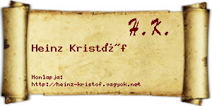 Heinz Kristóf névjegykártya